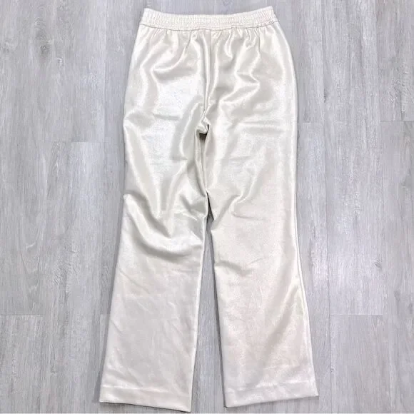 White Suede Pull On Pants S - Picture 6 of 6